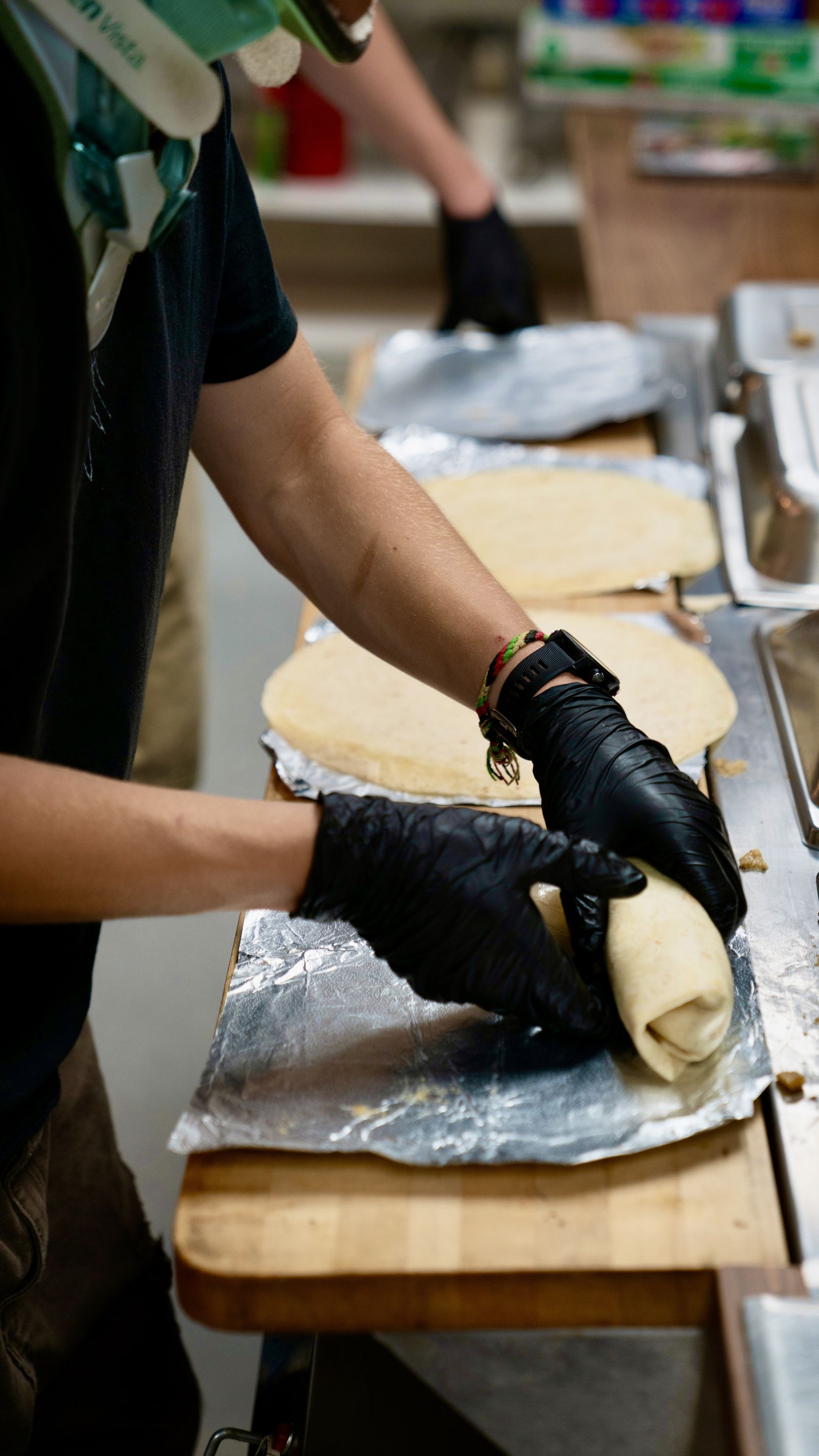 Hand-rolling a burrito